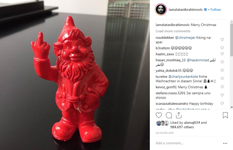 Babagjysh që përshëndet me gishtin e mesit, urimi i çmendur i Ibrës