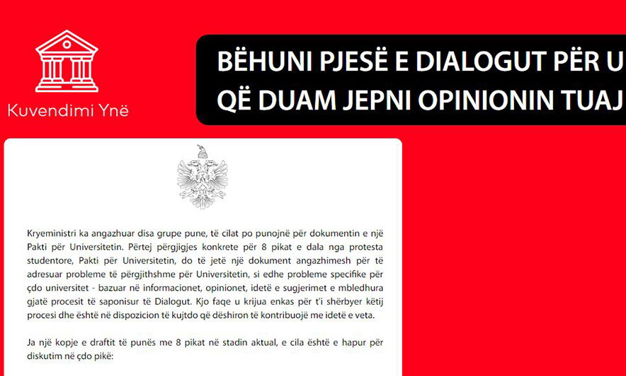Zbardhet Pakti për Universitetin, ja kur do zbatohen 8 pikat e protestës së studentëve