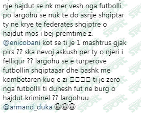 Tifozi e akuzon se merr 300 mijë euro për lojtarët, shikoni si përgjigjet Duka