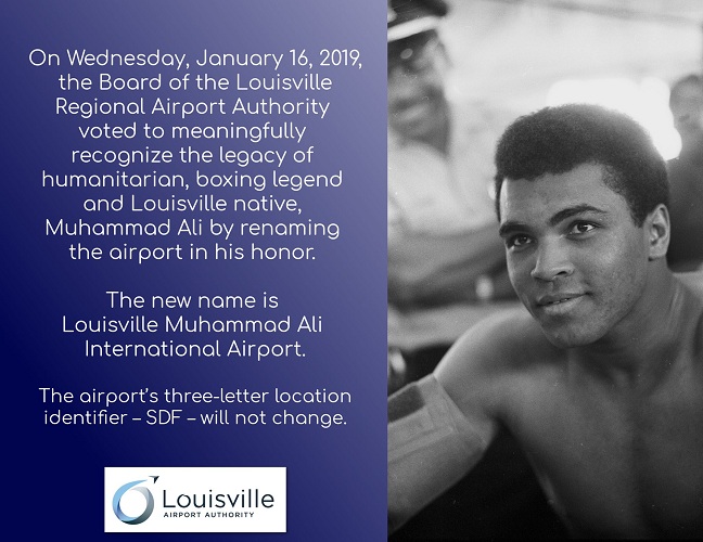 Muhammad Ali përjetësohet në vendlindje, aeroporti i Louisville merr emrin e tij