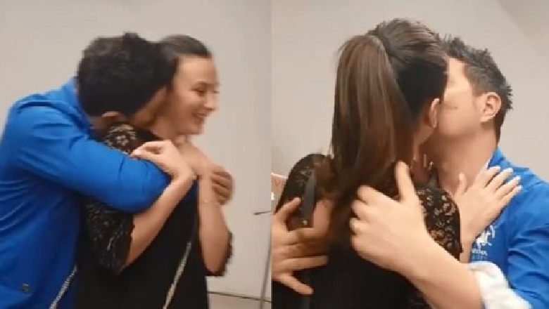 Ermal Mamaqi ‘i vërsulet’ Amit dhe e pushton më puthje e përqafime: Jam i lumtur (VIDEO)