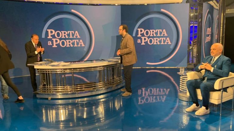 Si 20 vjet më parë, Rama në studion e “Porta a Porta”