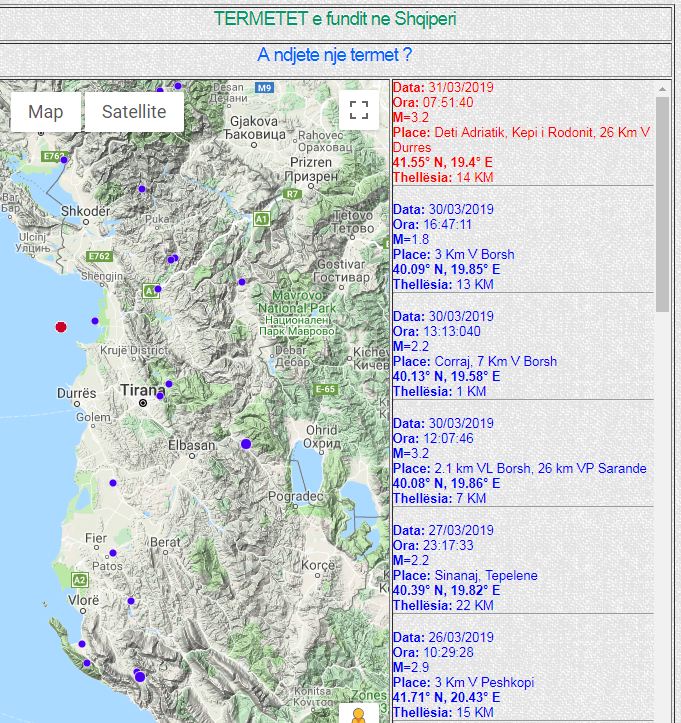 Tërmet 3.2 ballë në Durrës