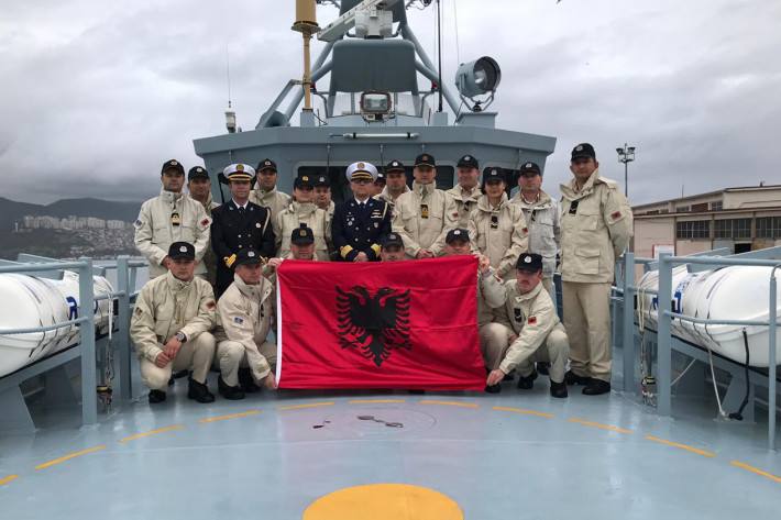 Nr. 2 i Forcës Detare vizitë në Egje, në zonën e operacionit në anijen “Butrinti”