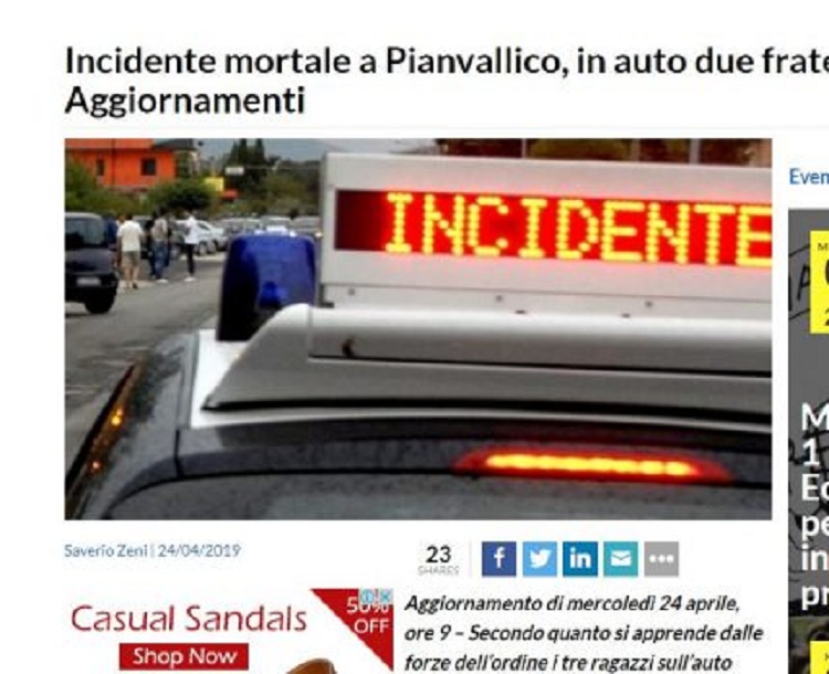 Vdes shqiptari në aksident në Itali, i vëllai në gjendje kritike