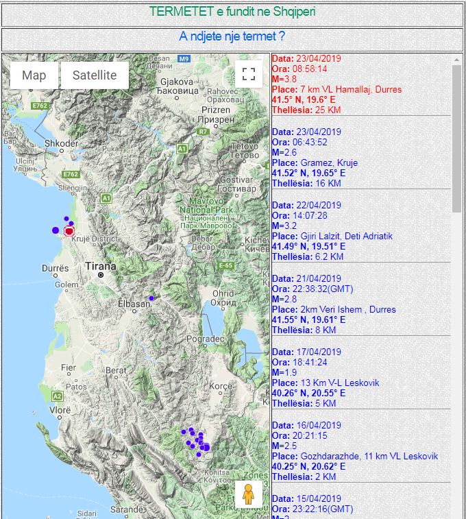 Regjistrohet tërmet në Durrës, lëkundjet ndjehen edhe në Tiranë