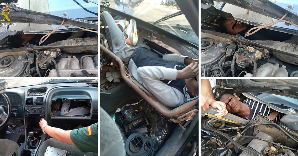 Të rinjtë fshihen në motorin e makinës për të kaluar kufirin