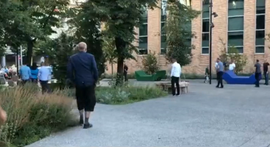 FOTOLAJM/ Rama me brekushe del i ngrysur nga selia e PS-së