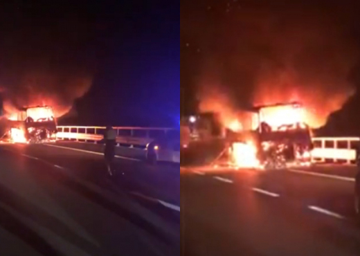 Tifozët e Partizanit nga festa në tmerr, autobusi ku po udhëtonin shkrumbohet nga flakët