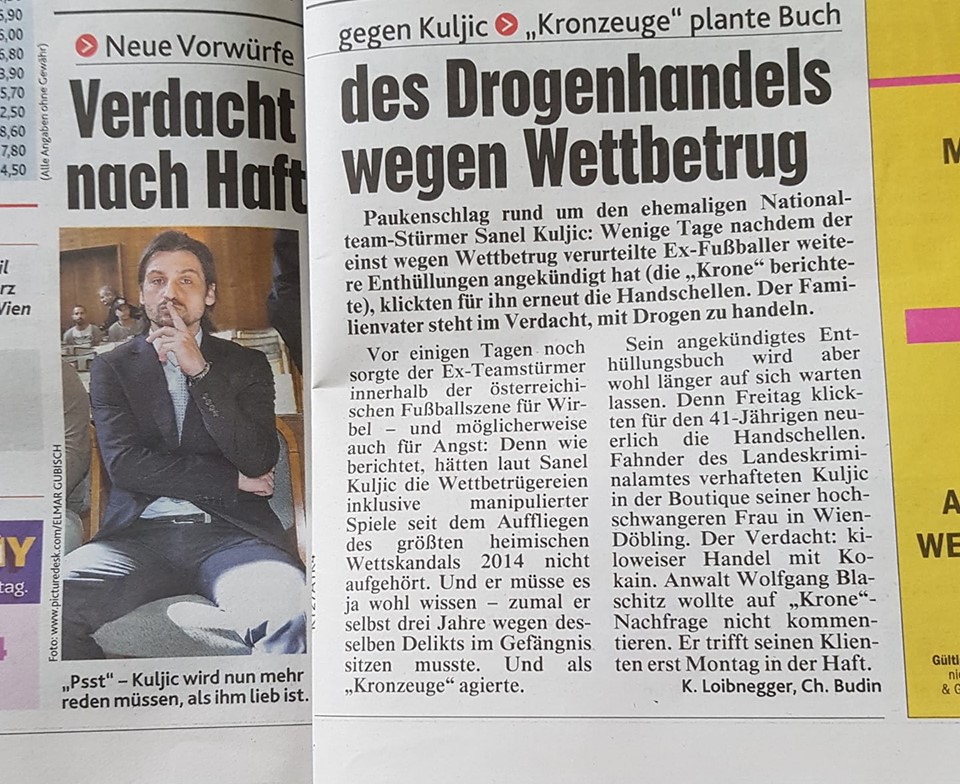 Akuzoi Takajn për fiksim rezultatesh, ish-lojtari austriak arrestohet nga policia për trafik droge