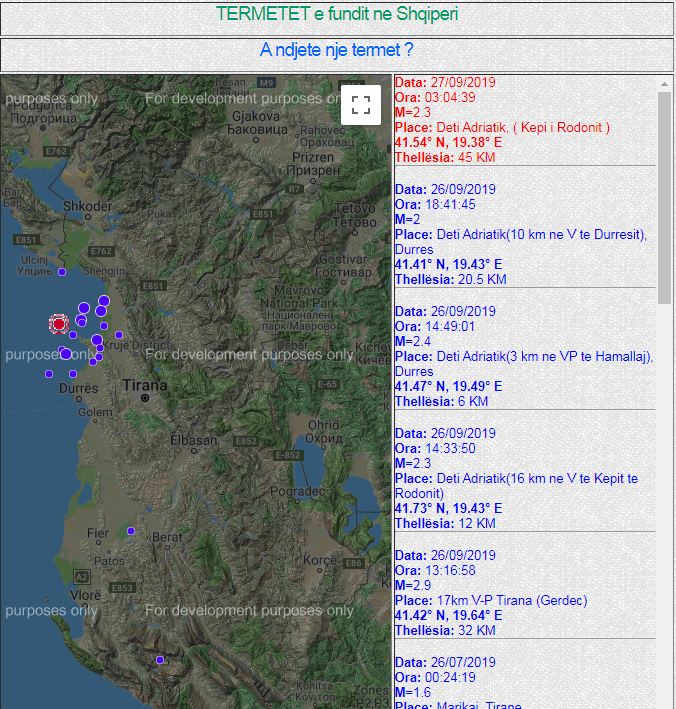 Regjistrohet lëkundja e radhës në Durrës mëngjesin e sotëm