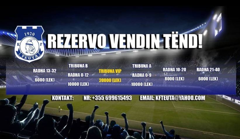 Teuta përgatit abonetë sezonale për tifozët, më shumë lehtësira në shkallët e stadiumit