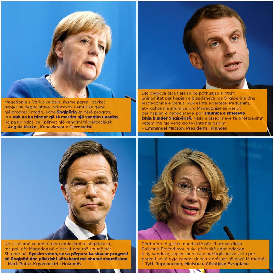 Rama e vuri përballë Zaev, Basha citon Merkel, Macron dhe Rutte: Europa e refuzoi!
