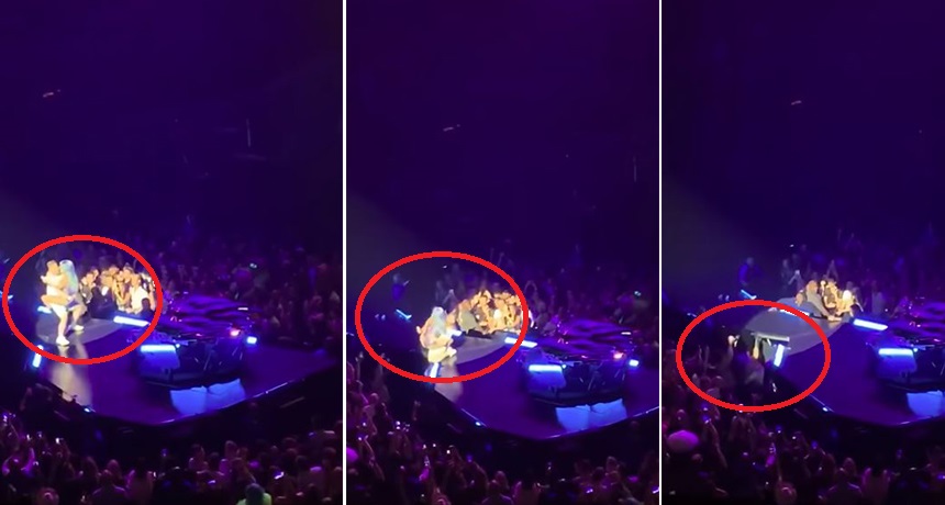 Hidhet në krahët e fansit, këngëtarja e famshme bie nga skena (VIDEO)