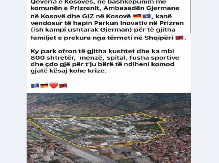 Kosovë/ Hapet parku inovativ për familjarët e prekur nga tërmeti