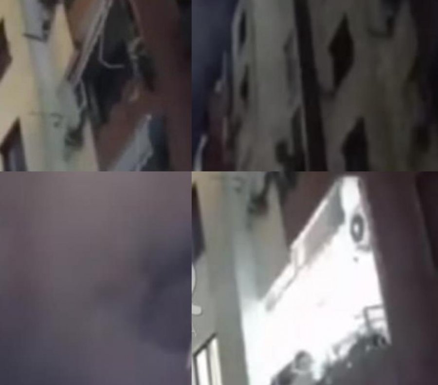 E frikshme/ Pallati nuk pushon së shkunduri, një dritë ndriçon qiellin (VIDEO)
