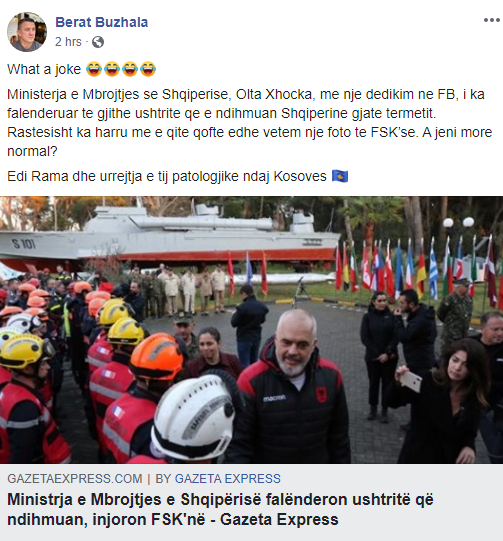 Ironizoi ministren se nuk falenderoi FSK-në, Xhacka i kthehet analistit: Kanë ardhur për të punuar, jo për foto në FB