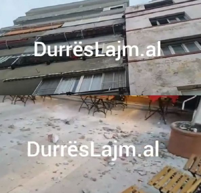 Rrezikonte të lëndonte kalimtarët, banorët e pallatit në qendër të Durrësit ndërhyjnë vetë për të shembur suvanë