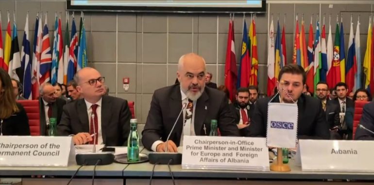 Rama mban fjalën përmbyllëse në Këshillin e OSBE: Kemi marrë një risk me muxhahedinët