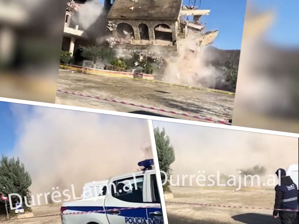 VIDEO/ Momenti i shembjes së hotelit 4-katësh në Shkafane