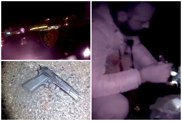 Nuk i ndalojnë policisë dhe xhirojnë gomat, shoferi hedh nga dritarja pistoletën