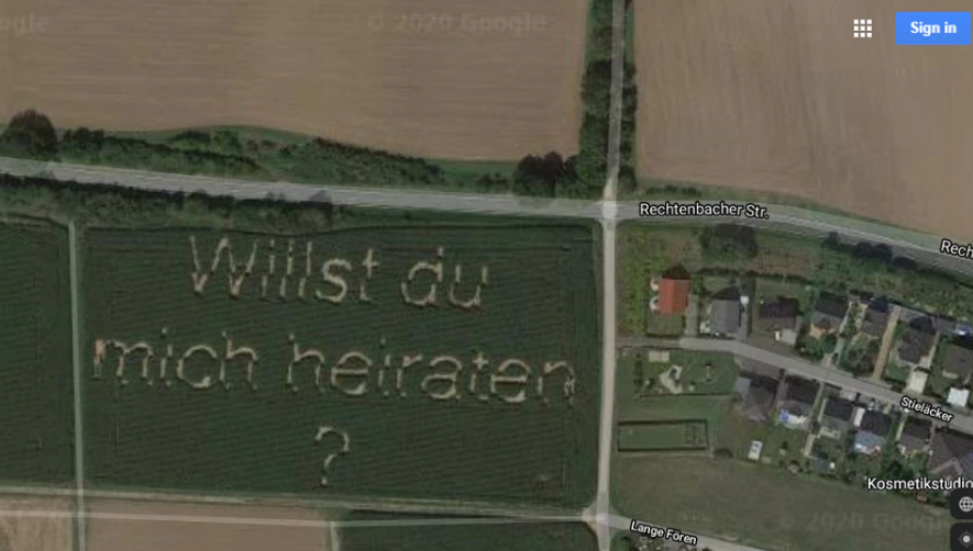 Propozimi i pazakontë për martesë shfaqet në Google Maps