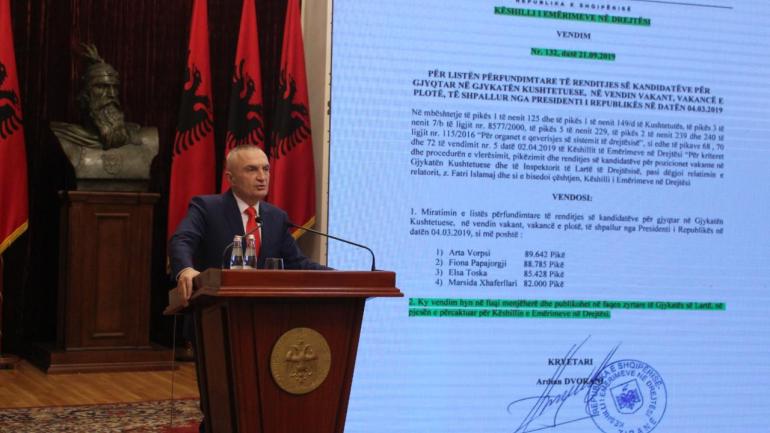 Gjykata Kushtetuese/ Presidenca paralajmëron padi për zyrtarët e Ministrisë së Drejtësisë