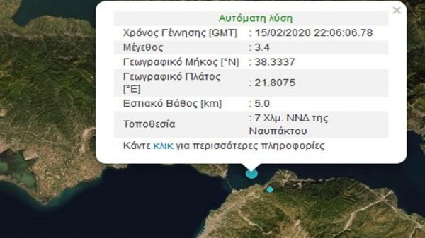 Tërmet me magnitudë 3.4 në Greqi