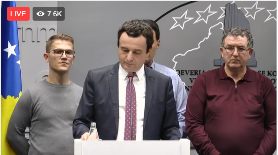 Albin Kurti njofton heqjen e taksës ndaj Serbisë