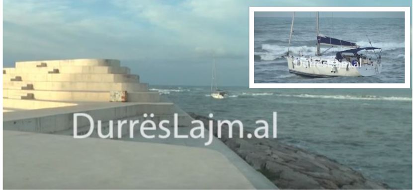 Veliera me 4 persona që ngeci pranë Sfinksit në Durrës (VIDEO)