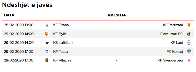 Zbardhen duelet e javës së 24-t në Superligë