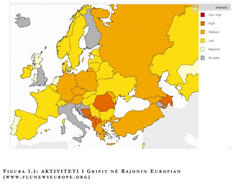 Hartat e gripit sezonal, Shqipëria nga më të prekurat në Europë