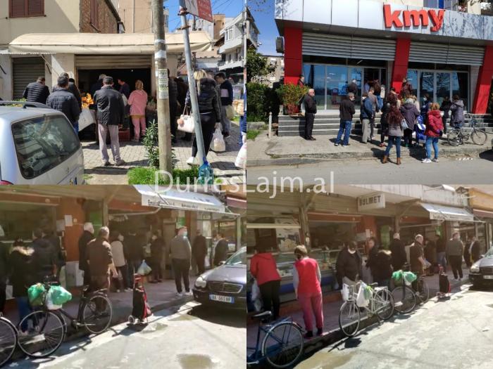 Durrës, qytetarët dynden të bëjnë blerjet, nuk respektojnë distancat e kërkuara (FOTO)