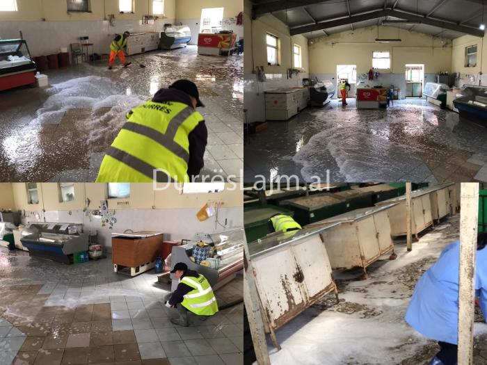 VIDEOLAJM/ Dezinfektimi total i tregut në Durrës, ja çfarë ndodhi sot