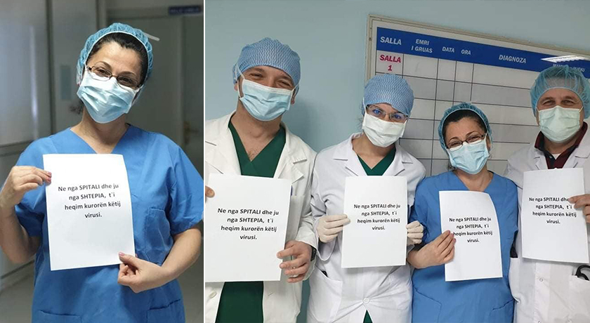 &#8220;Ne nga spitali, ju nga shtëpia, i heqim kurorën këtij virusi&#8221;