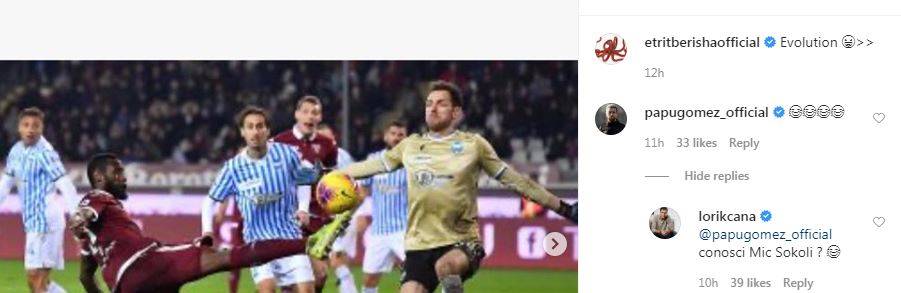 “Papu Gomez, a e njeh ti Mic Sokolin”, Cana dhe Berisha bëjnë gallatë me yllin e Atalantës