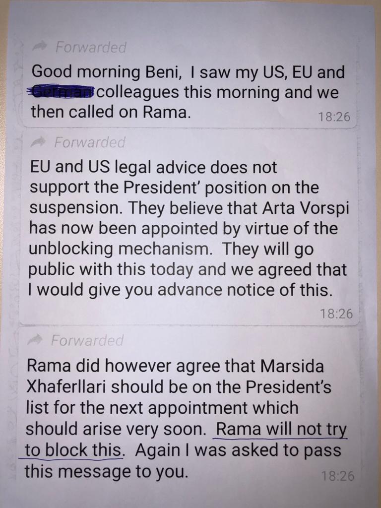 Meta publikon sms-në: Ja çfarë më shkruante një diplomat në Tiranë për lëvizjet e Ramës