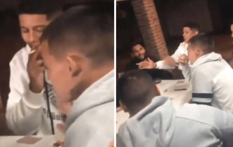 Theu karantinën, futbollisti i Junajtid filmohet duke pirë cigare teksa luan poker