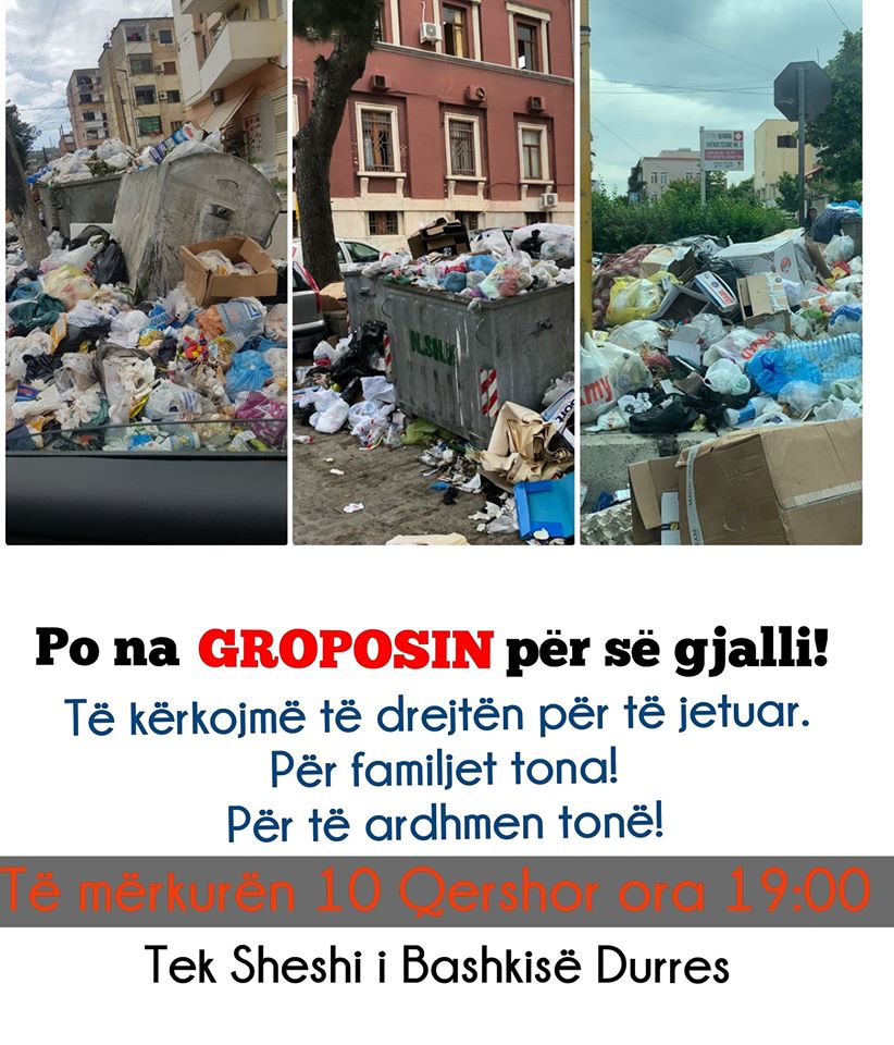 Paralajmërohet protestë për plehrat para bashkisë në Durrës