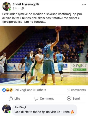 Basketboll/ “Mos besoni mediat, jam i TEUTËS”, lojtari bardheblu e zë ngushtë: Ti do vish te Tirona