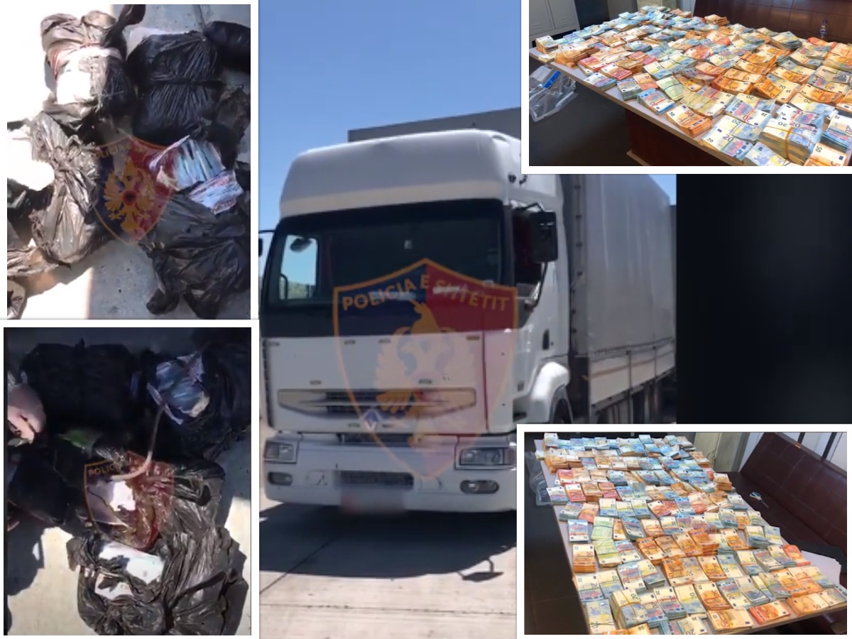 VIDEOLAJM/ Publikohet videoja e kamionit me eurot e sekuestruara në portin e Durrësit