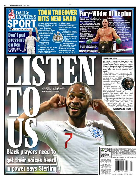 Racizëm në pankinë, Sterling: Trajnerëve me ngjyrë nuk i jepet asnjë shans