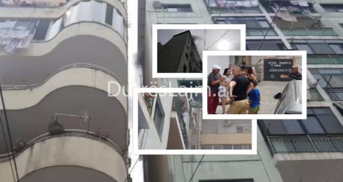 Zjarr në një pallat në Durrës, banorët bllokohen në ndërtesë nga tymi