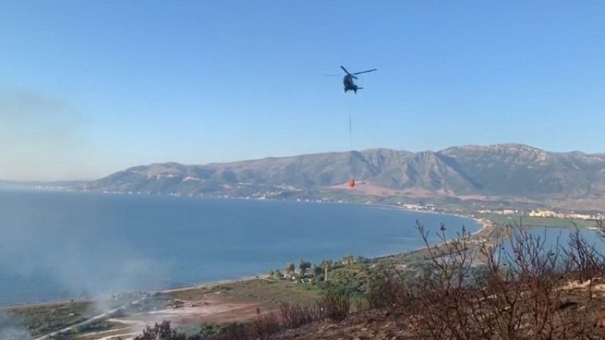 Zjarr në Karaburun, bëhet ndërhyrje nga ajri për të shuar flakët