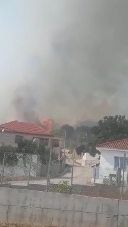 Zjarri në Peqin afrohet në qytet, rrezikohen banesat në periferi