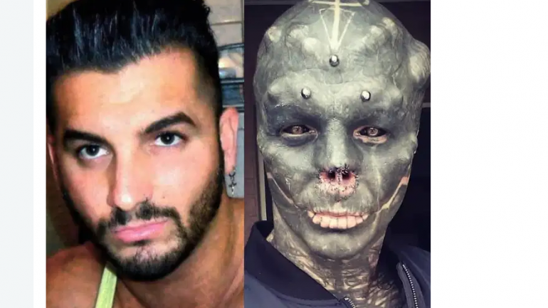 32-vjeçari pret gjuhën dhe heq hundën që të duket si alien