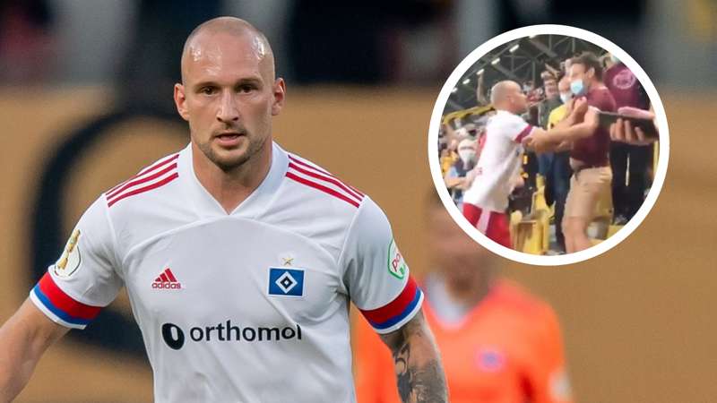 Mbrojtësin e Hamburgut nuk e mbajnë nervat, futet në tribunë dhe përplas tifozin për tokë