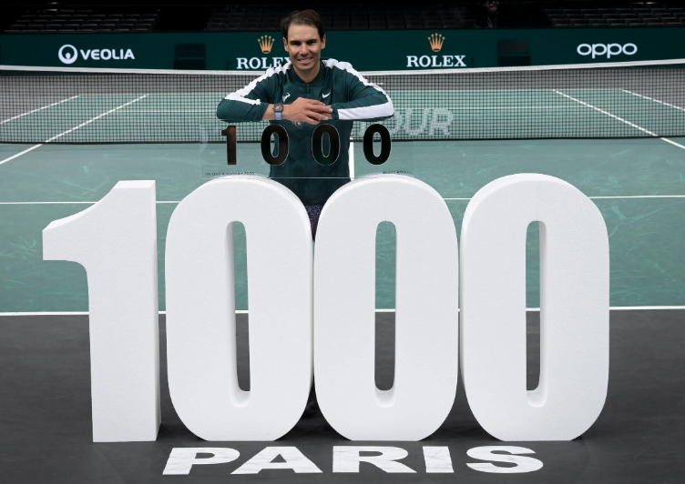 Nadal në klubin e legjendave, 1000 fitore në karrierë