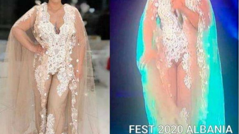 Këngëtarja “shokon” me veshjen në festival, shfaqet pa të brendshme