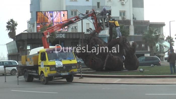 Era e fortë dëmton edhe skulpturën e Redonit në shëtitoren “Taulantia”